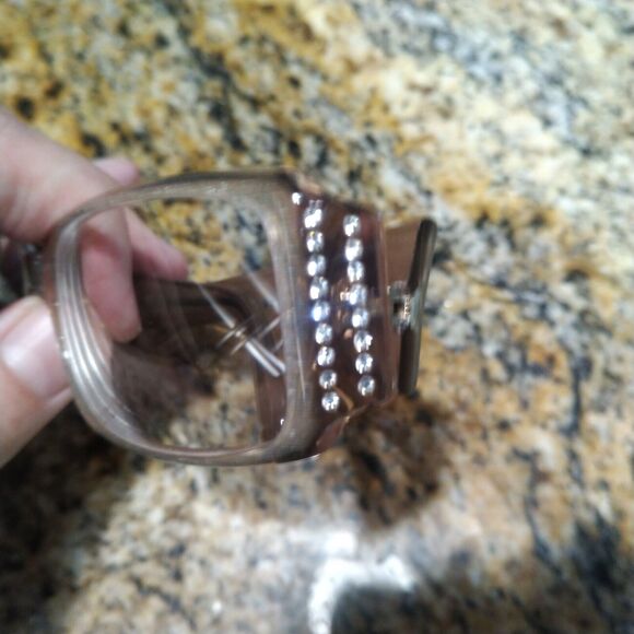 Versace Mod.4041-B 54-17-130 Brown Rectangular Eyeglasses Crystal Medusa Temple - Picture 11 of 12